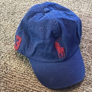 Polo Ralph Lauren Navy Blue Cap with Red Logo